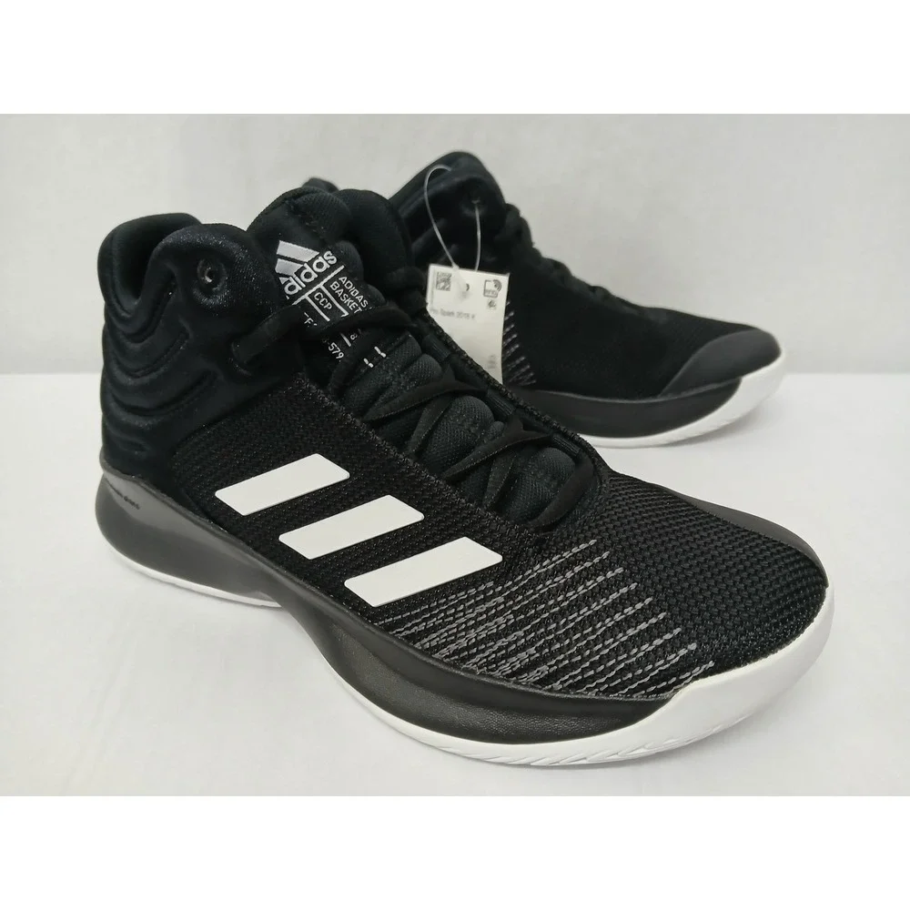 Adidas Kids Pro Spark 2018 K Basketball Shoe‎ Sneakers AH2644 Black White Size 5